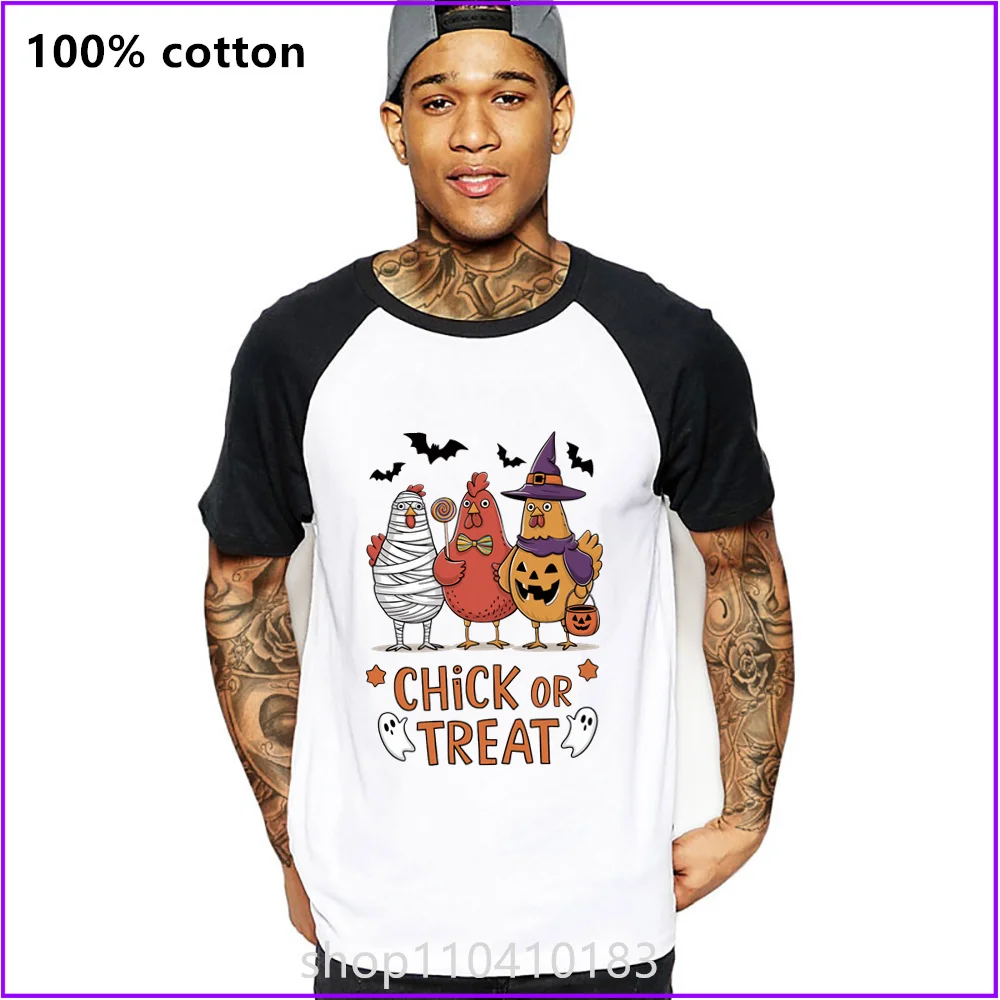 Chick Or Treat Halloween Pumpkins Jack-O-Lantern T Shirts For Men'S Women Tshirt T-Shirt Compression Tee Logo Blank Black Graphi