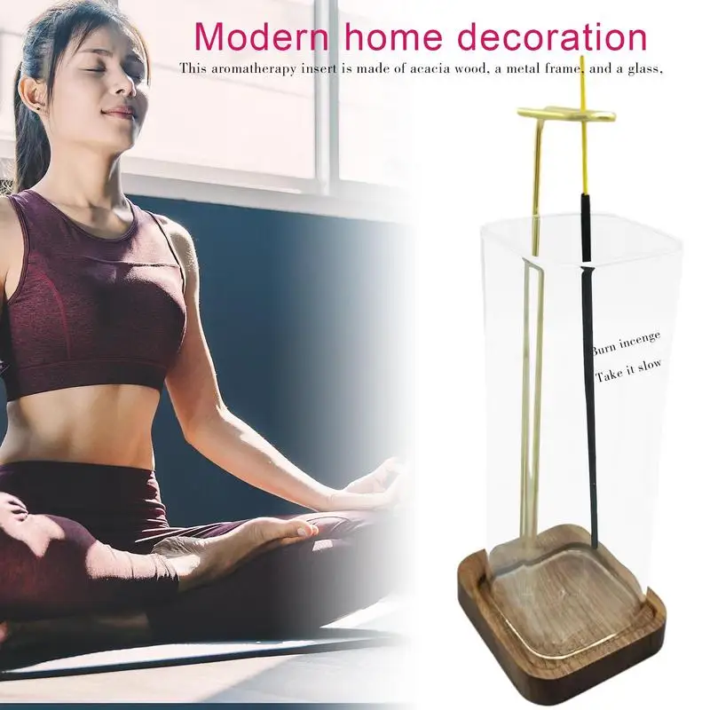 

Incense Burner Holder Incense Stick Burner Glass Incense Holder Incense Holder Yoga Timer Dustproof Easy to Clean Incense Holder