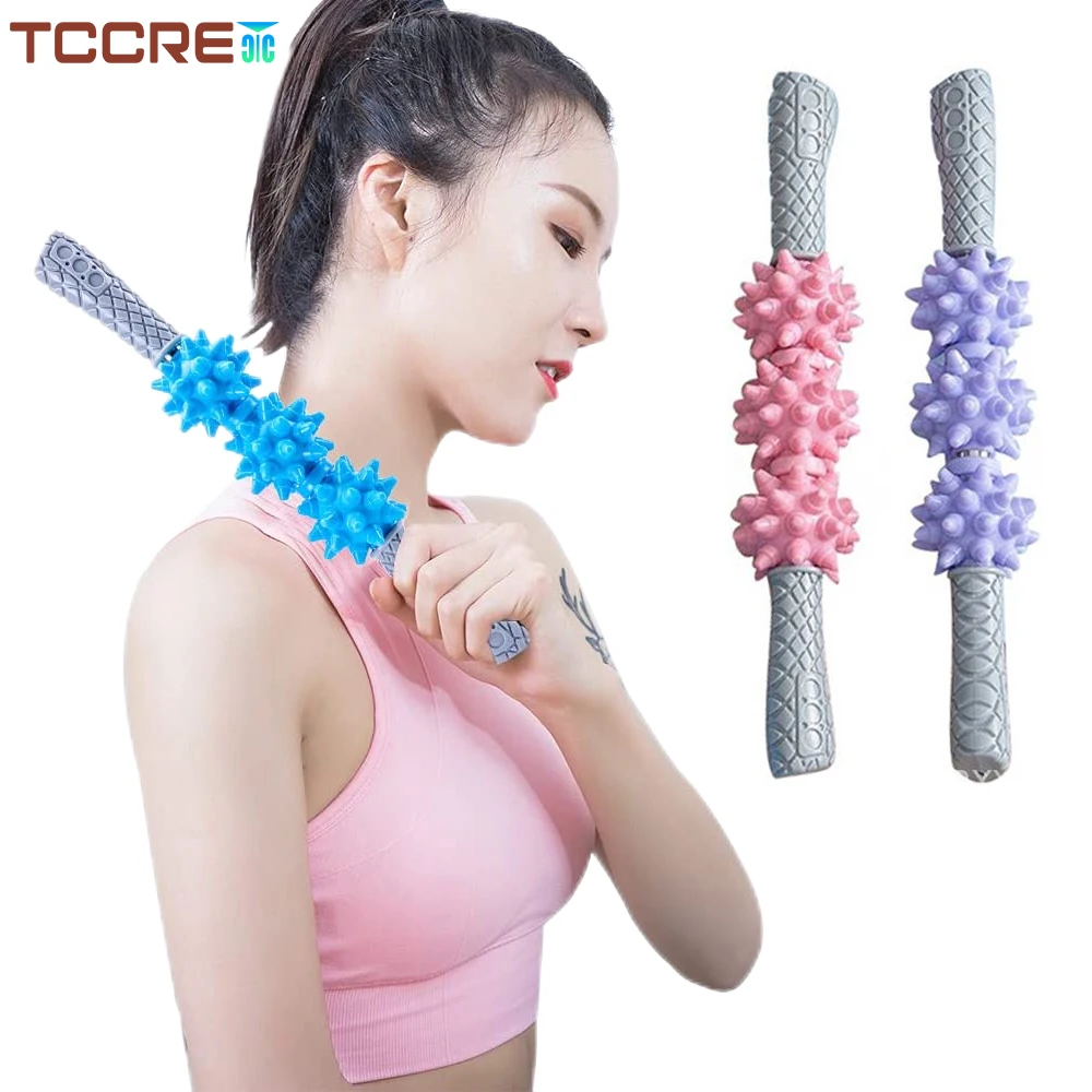 

1PCS Yoga 3 Balls Muscle Roller Massage Stick Spiky Trigger Point Relief Muscle Pain Neck Leg Back Body Anti Cellulite Massager