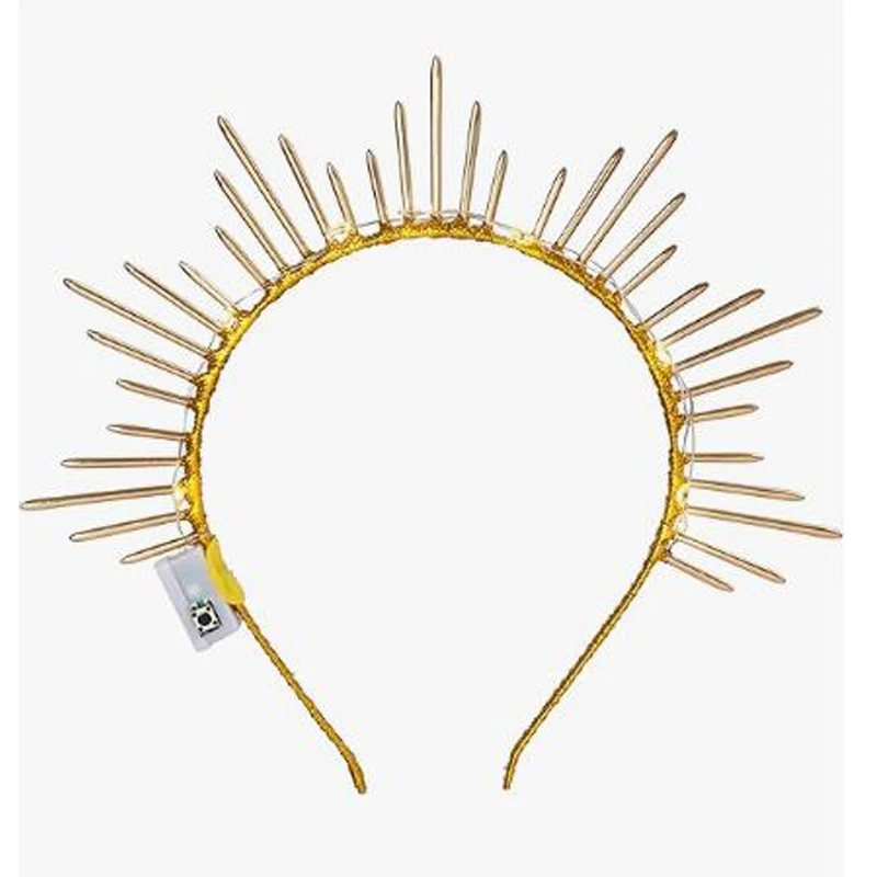 Oplichtende Sunburst Goddess Crown Festival zendspoel - Burning Man accessoire - Festival Sun Halo Crown kostuum Crown hoofdband
