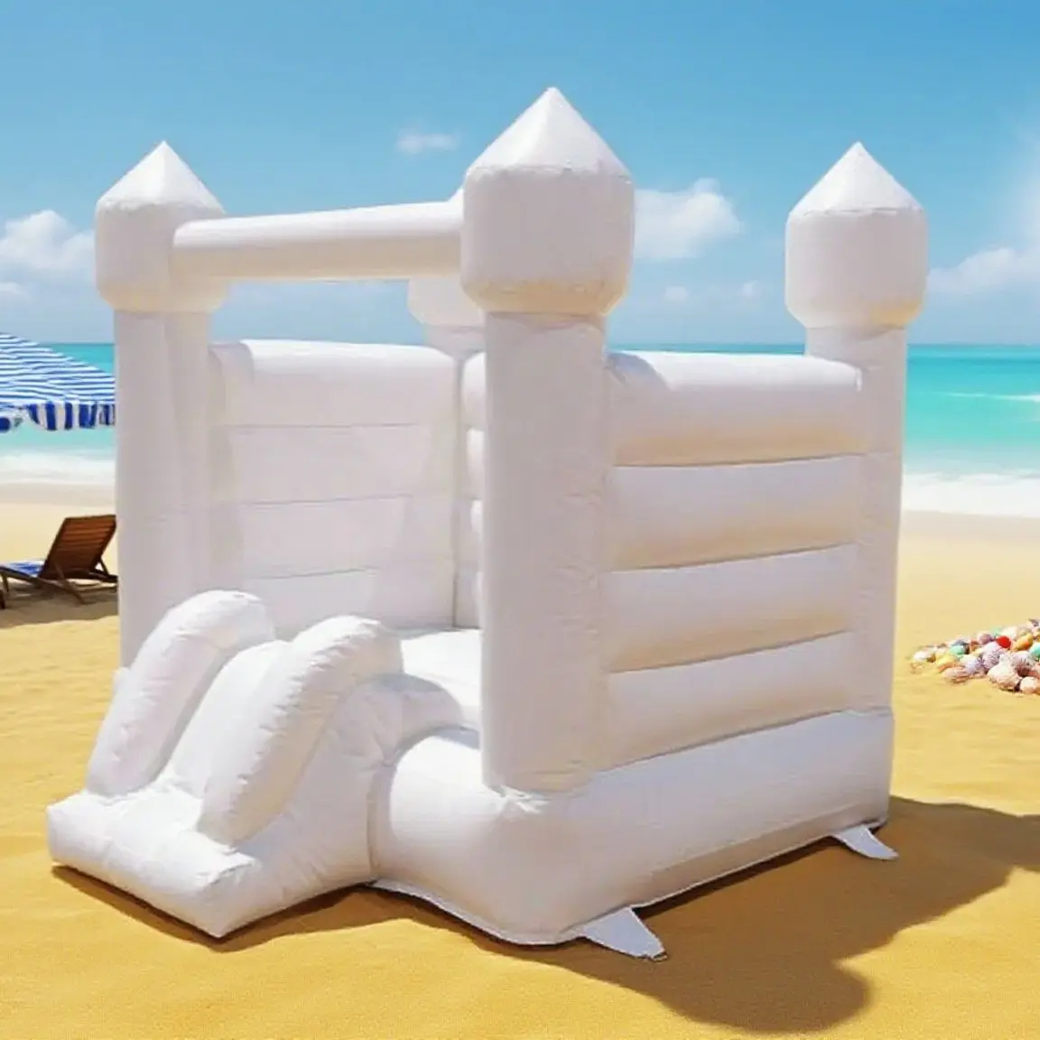 

mini kids Inflatable castle PVC Birthday Gift toddler white bounce house Soft Play rainbow bounce house