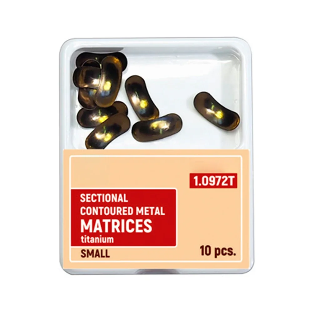 2box Sectional Contoured Metal Matrices Titanium Series 1.0972T 1.0973T 1.0976T Color-coded Superthin Thickness 0.030 mm