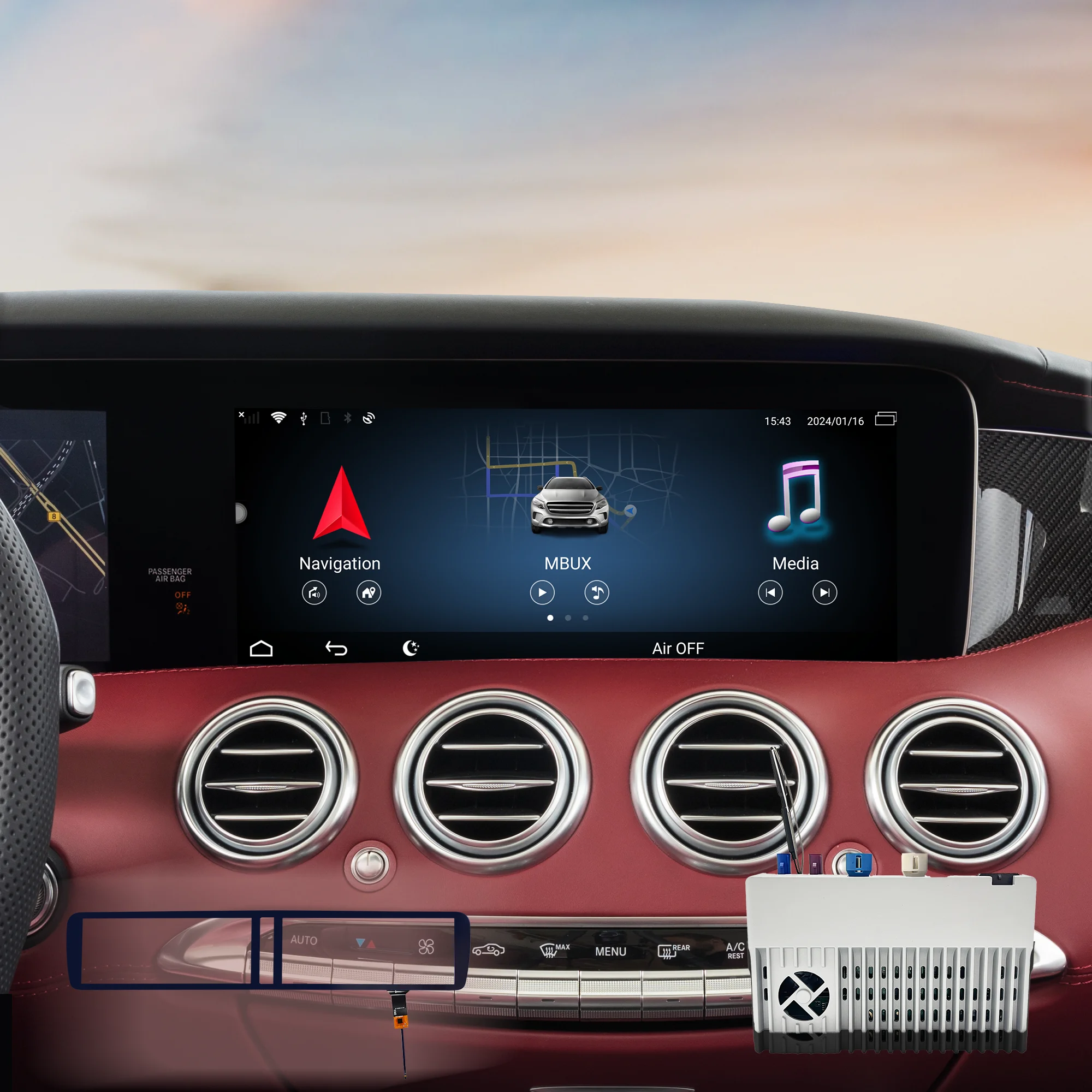

Wit-Up for Mercedes Benz ML GL Car Accessices 2013 original with AUX 9'' Carpaly Full Screen Upgrade Android Auto GPS Navigation