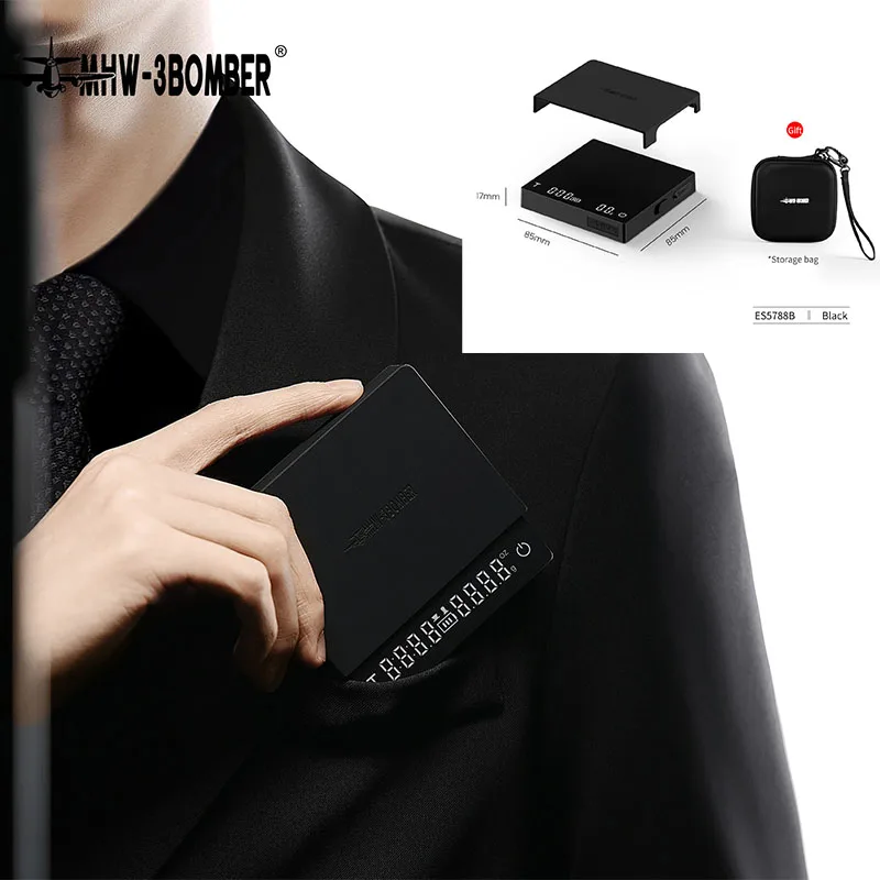 

2025 New MHW-3Bomber Mini Kitchen Coffee Scale Digital Scale For Espresso And Barista With Brewing Assist Mode Coffee Scale