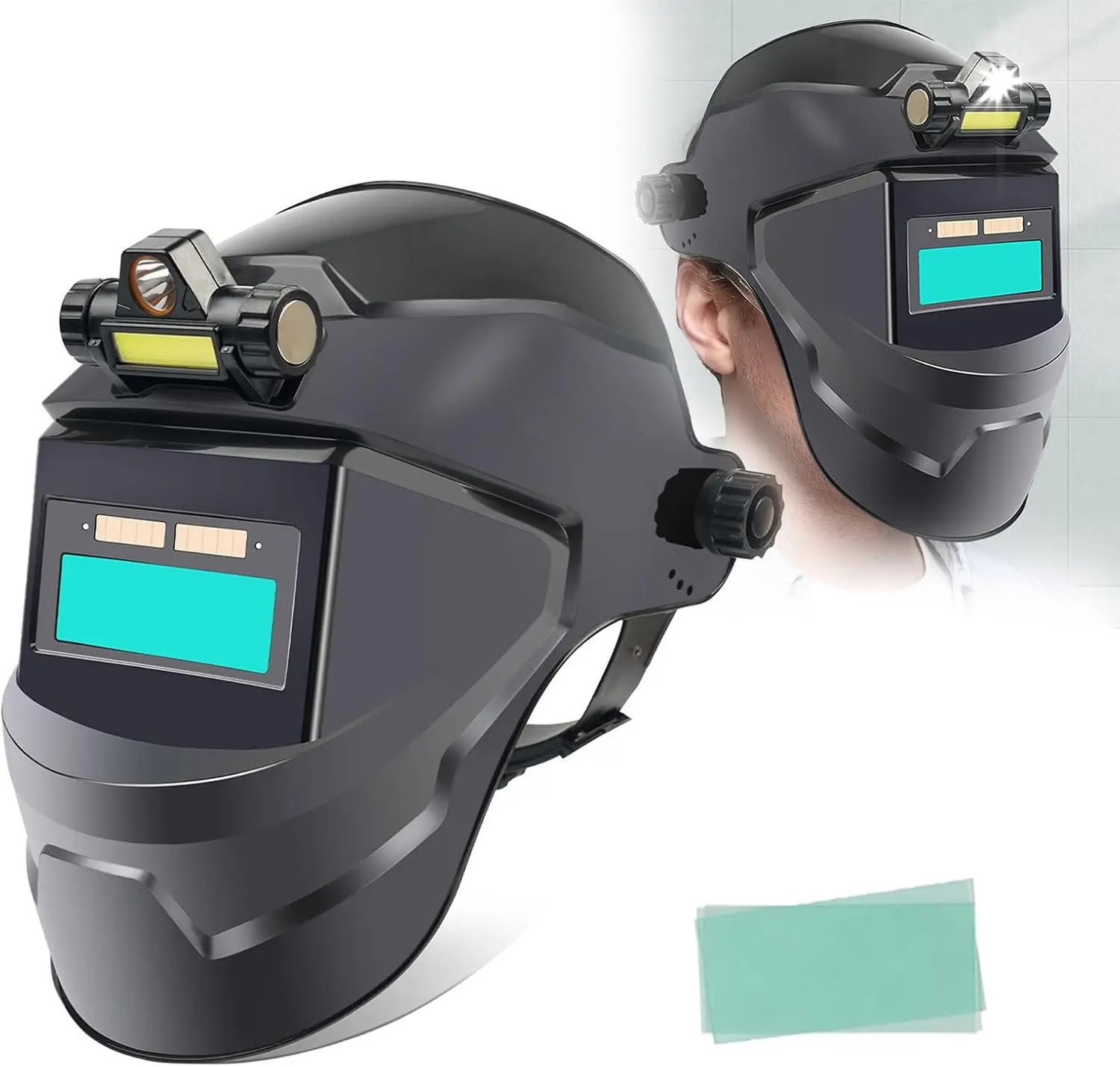 Professional PP Automatic Dimming Welding Helmet with LCD Screen Heat-Resistantt Auto-darkening Welding Glass for Weld Grind&Cut