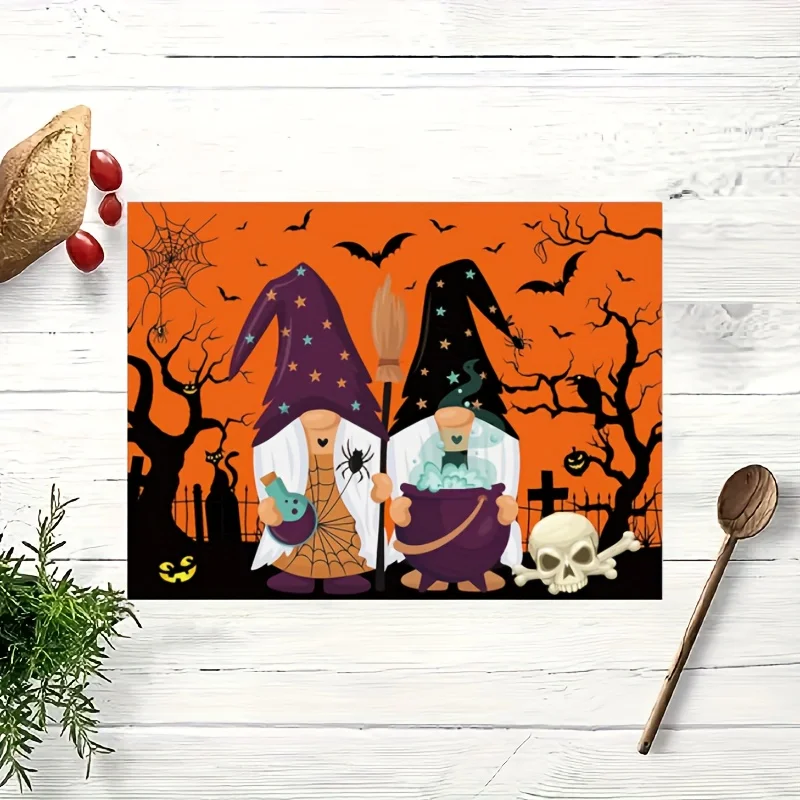 Festive Halloween Placemats Machine Washable - Perfect for Indoor and Outdoor Use