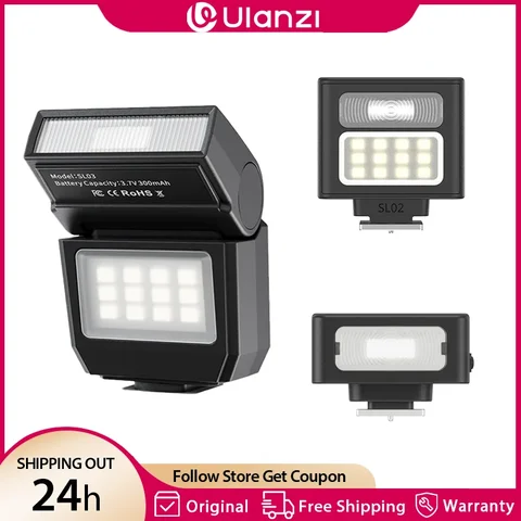 Ulanzi SL01 SL02 SL03 Mini Flash de Câmera SpeedLite GN8 6500K para Câmeras Canon Sony Nikon DSLR Vlog Fotografia ao Ar Livre