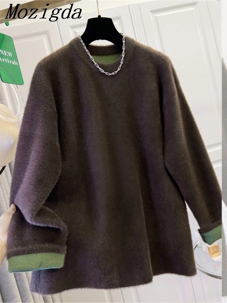 

Autumn Winter Elegant Vintage Grey V-neck Knitting Long Sleeve Gyaru Pullovers Women Casual Solid Color Ladies Sweater