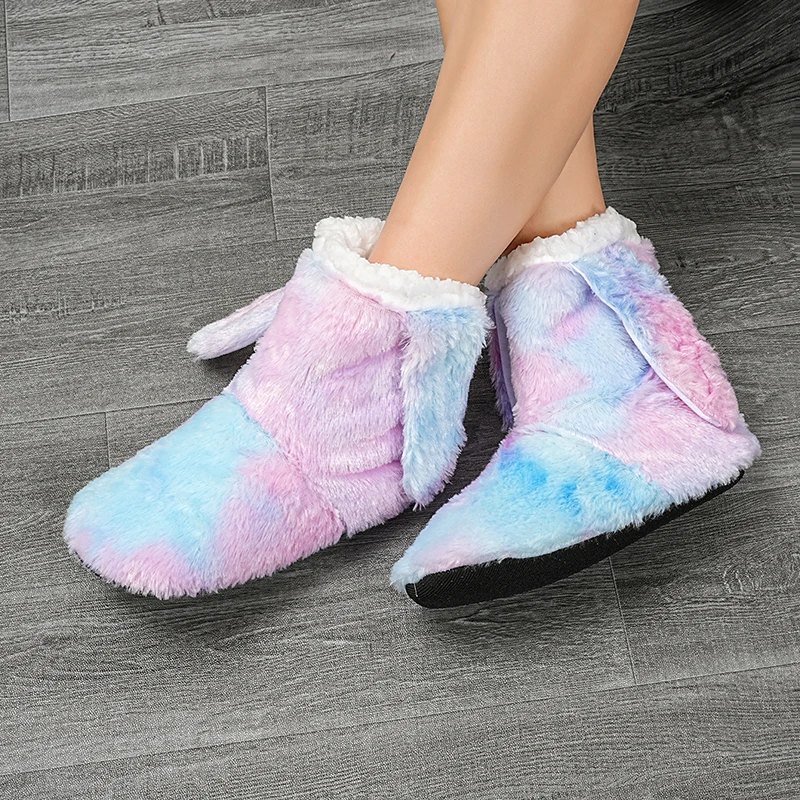 Winter Fell Hausschuhe Warme Weiche Frauen Hause Hausschuhe Haus Boden Schuhe Damen Indoor Socken Pelzigen Plüsch Rutschen Baumwolle Schuhe – Detail 3