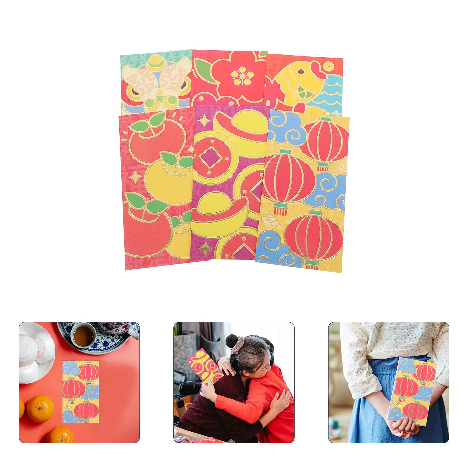 

18Pcs Red Envelopes Cartoon Style Money Holders for Spring Festival Chinese New Year Year of The Snake Decorative Cash Envelopes