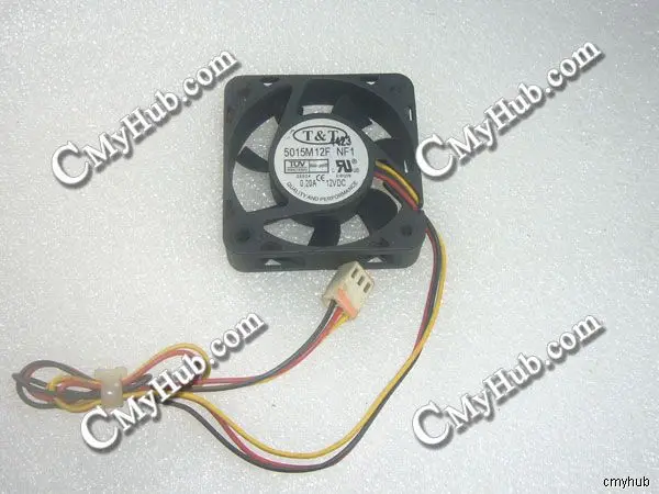 For T&T 5015M12F NF1 DC12V 0.20A 5015 5CM 50MM 50X50X15MM 3pin Cooling Fan 5015M12F NF1