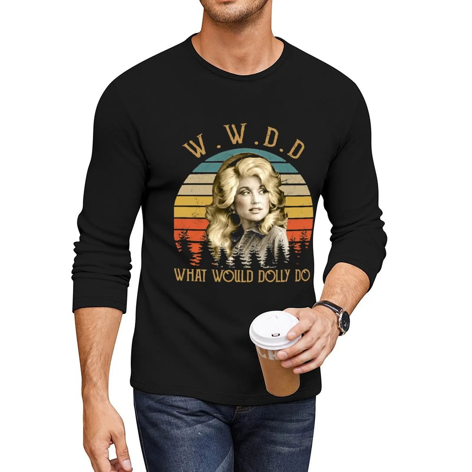 

What Would Dolly Do Country Music Retro Style Long T-Shirt boys animal print shirt plus size t shirts slim fit t shirts for men