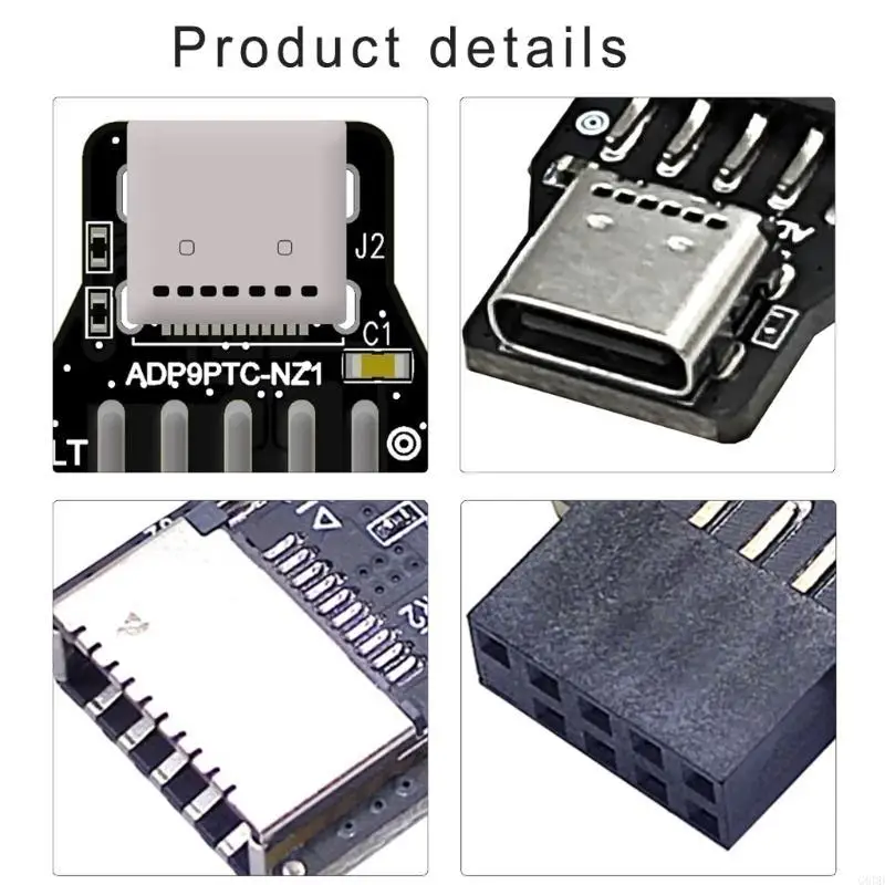 Placa base G6DD USB 2,0, cabezal del Panel frontal 9 pines a adaptador USB C/TypeE, convertidor 9 pines a USB C, rápida