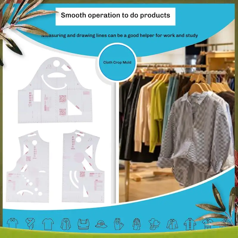 New-1:1 Fashion Cloth Design Ruler Crop Mold School Student Teaching Apparel Drawing Template Garment Prototype Ruler