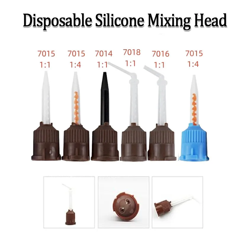 

50 шт. одноразовых силиконовых насадок для оттискных материалов, стоматологические лабораторные резиновые конвейерные насадки