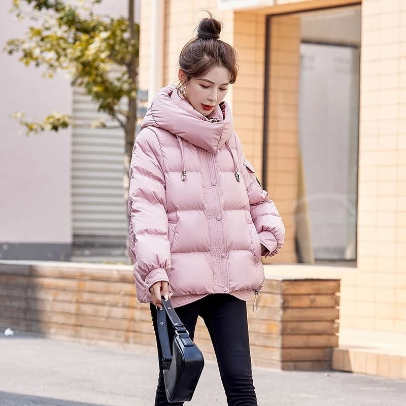 

Winter Coat for Short Women Korean Style Loose Thickened Cotton Jacket Warmth Fashion Outerwear