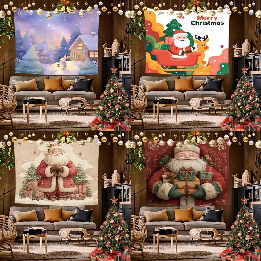 

Снеговик Рождественский гобелен фон ткань подвесная ткань спальня прикроватная декоративная настенная ткань аренда гобелен для общежития