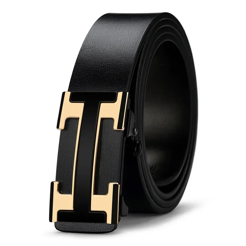 2024 New Wide 34mm Male belt Famous Style Metal Buckle Brand Men Belt Genuine Leather business Luxury Belts for Men Strap jeans