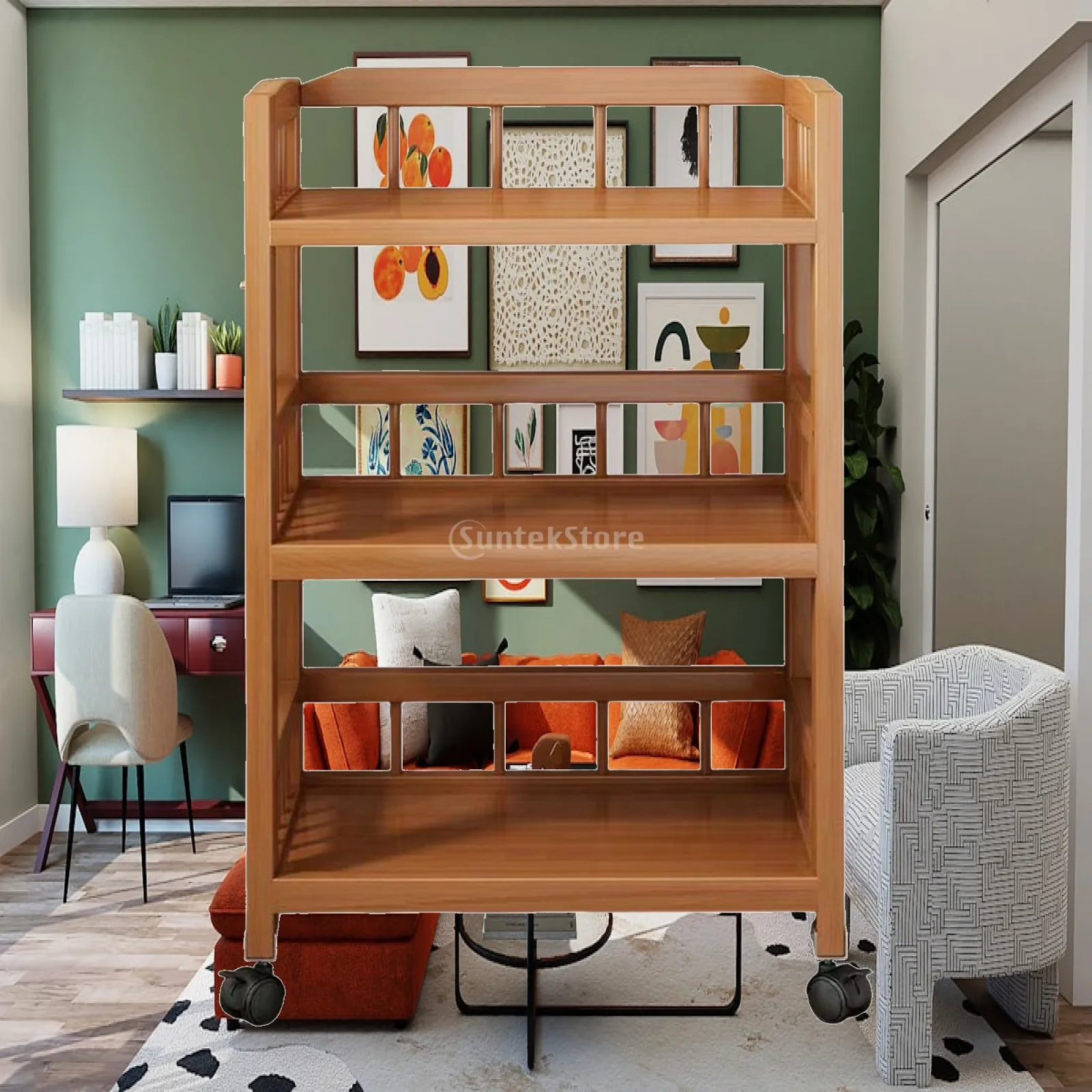 Bamboo Bathroom Shelf Coffee Table Corner Storage Cabinet for Living Room