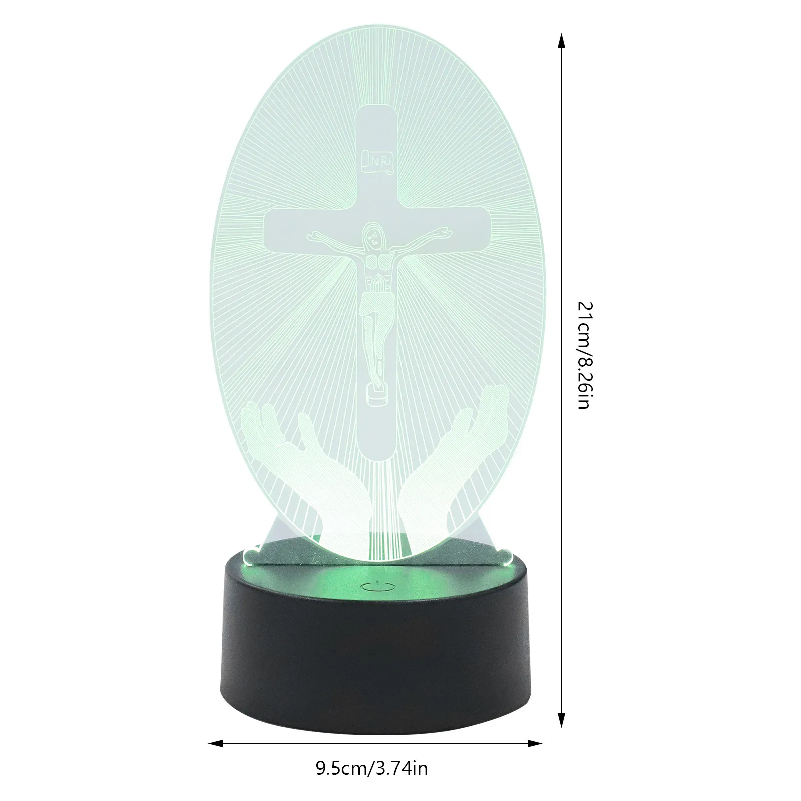 Premium Acrylic 3D Night Light with Cross Jesus Design Warm Glow Desktop Lamp for Indoor Outdoor Use Acrylic 3D Light view 6