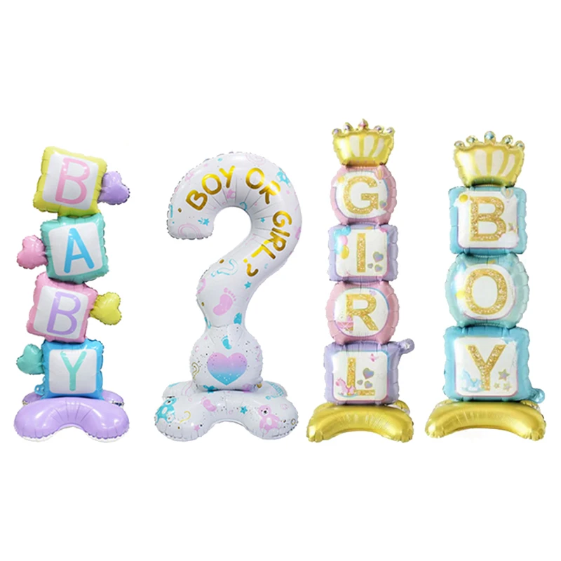 1Pcs Gender Revealing Party Theme Activity Letters and Question Mark Balloons Decorate Family Atmosphere Background Layout