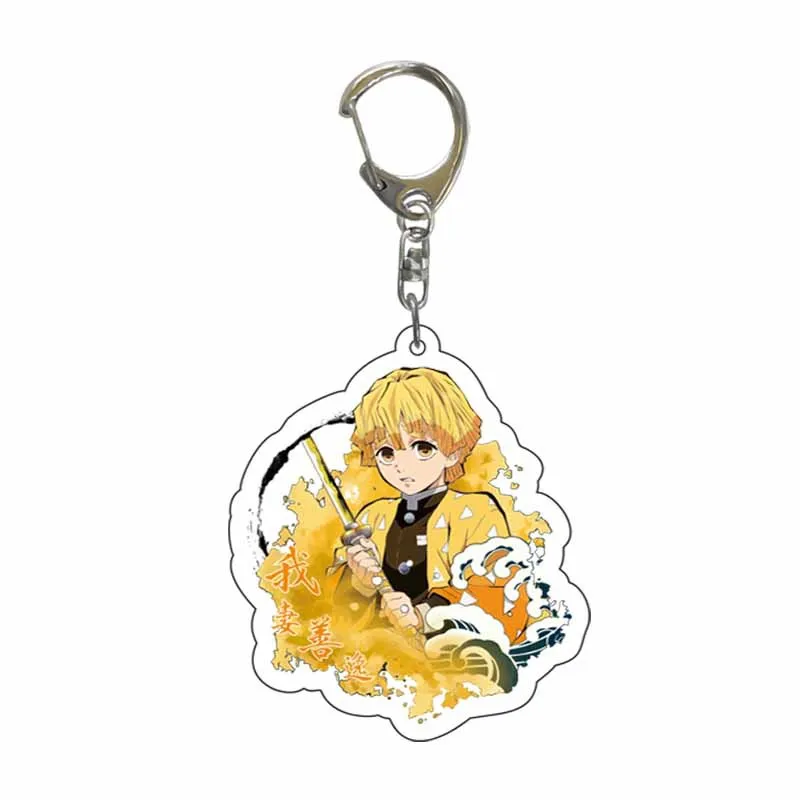 Hot Anime Demon Slayer Keychain Cartoon Tanjirou Nezuko Acrylic Key Chain Kawaii Kagaya Muzan Keyring Model Toy Kids Gifts