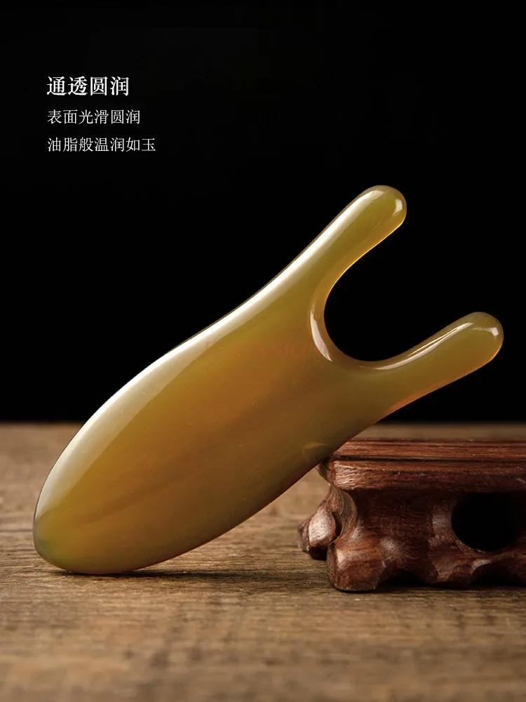 

1 шт., скребковая доска с натуральным рогом, триггер для носа, инструмент Гуаша, массажер для глаз, меридиан, красота лица, здоровье, скребок, сухожильная палочка для вытягивания