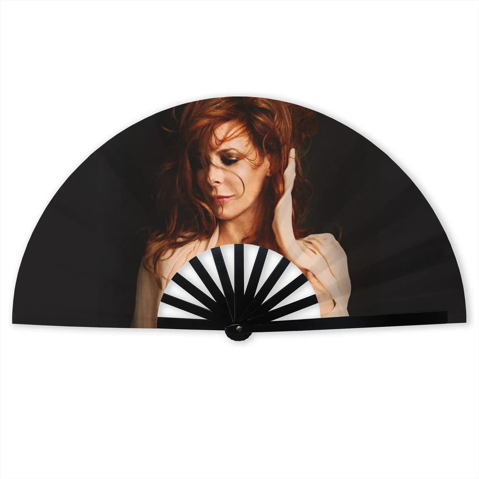 Lovely Mylene Farmer Traditional Folding Fan Chinese Style French Singer High-Quality Fans Gift  Exquisite Decorative Hand Fan