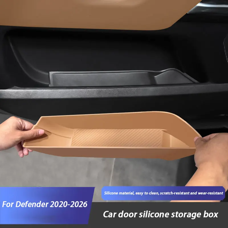

For Land Rover Defender 90 110 130 2020-2026 Car Silicone Door Storage Box Silicone Mat Interior Decoration Accessories