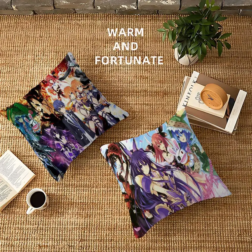 Anime DATE A LIVE Cushion Cover Car Throw Pillow Case For Sofa Car Christmas Gift 40x40cm 45x45cm