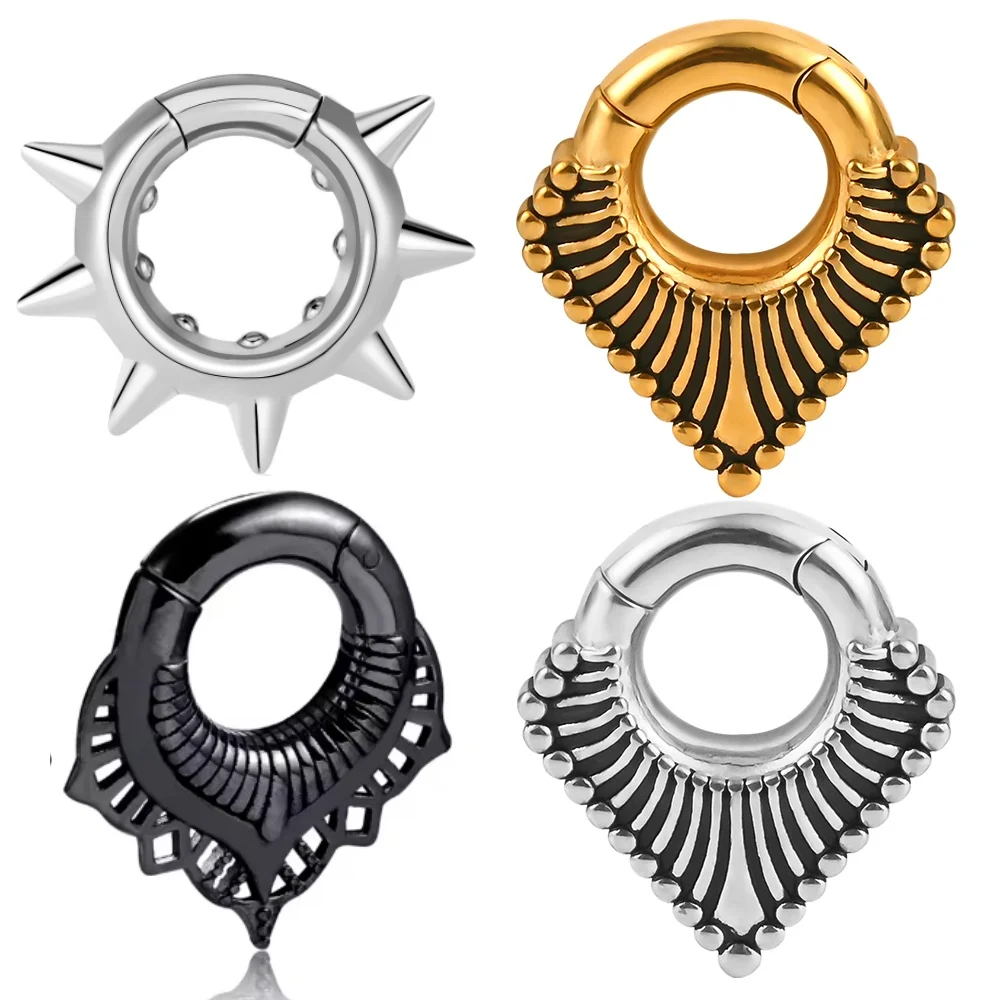 Vanku 10pcs New Stainless Steel Geometry Ear hanger Ear Weight Gauges Body Jewelry Fashion Gift For Unisex