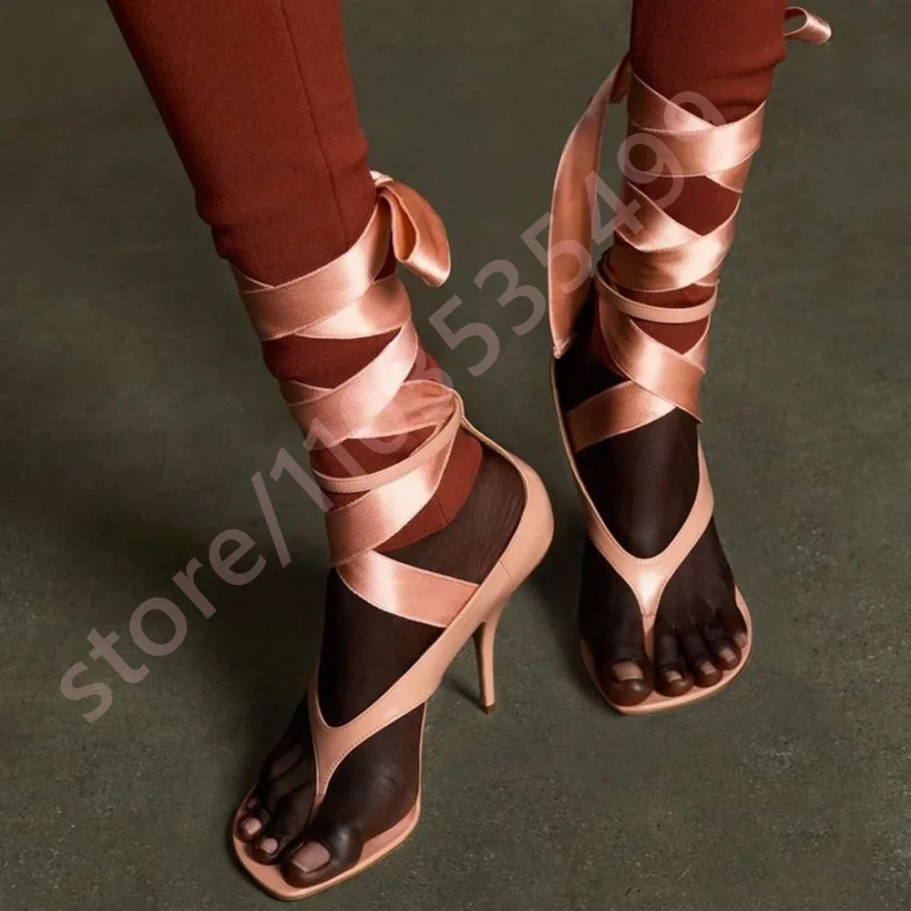 Pink Clip-Toe Strap Fashion Women's Sandals 2025 Summer New Party Casual Sandals Ins Style Sexy Catwalk Thin High Heels view 4
