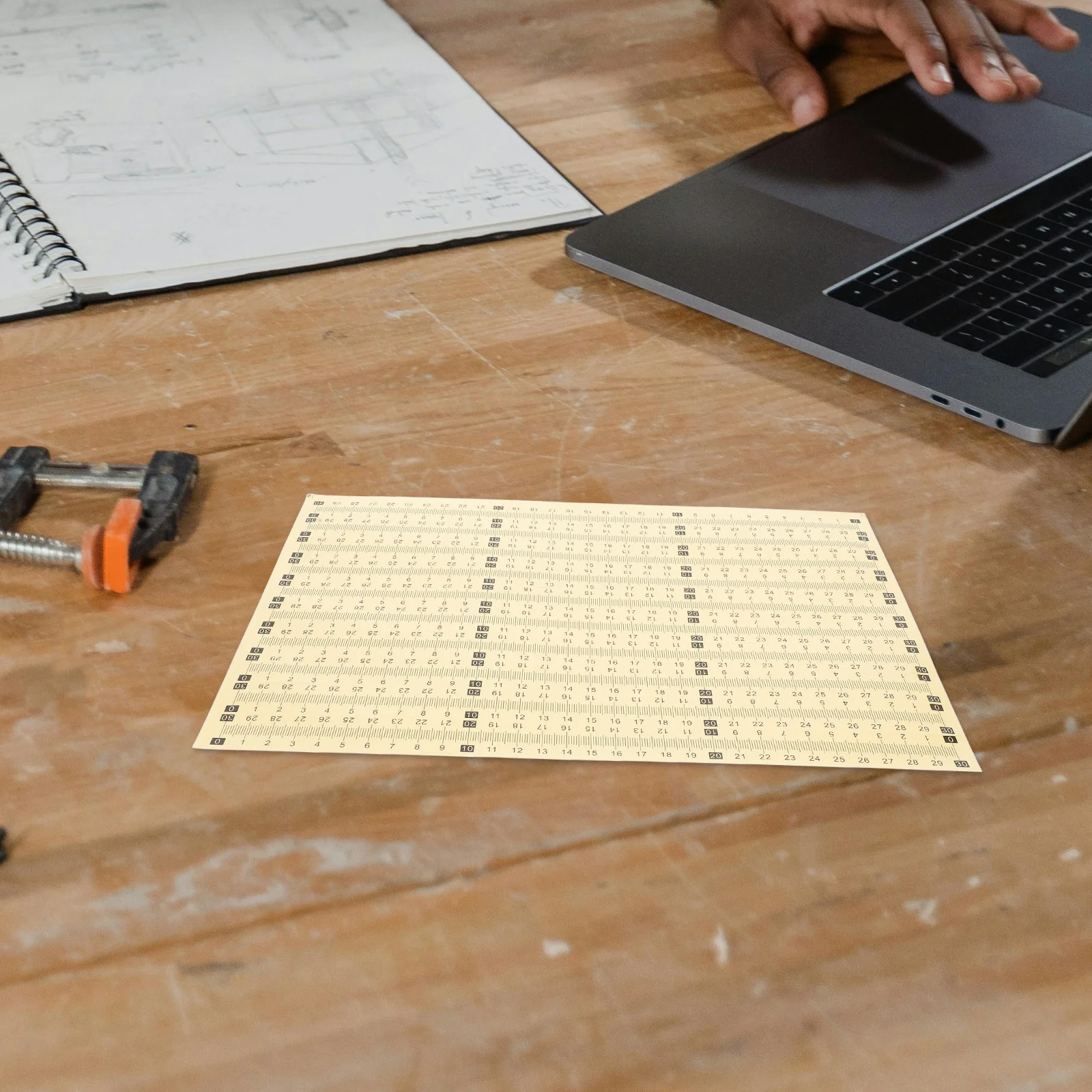 

20pcs Measuring Ruler Sticker Self-Adhesive Scale Ruler Clear Visibility For Humid Environments Engineering Tape Measure