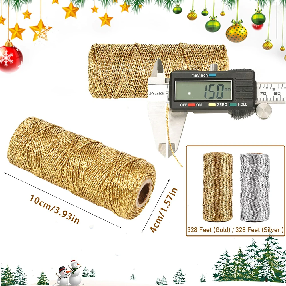 1 قطعة 328 قدم خيوط سلسلة معدنية الخبازين سلسلة الذهب والفضة التفاف خيوط سلسلة لحبل الشريط الحرف عيد الميلاد ديكور المنزل #2