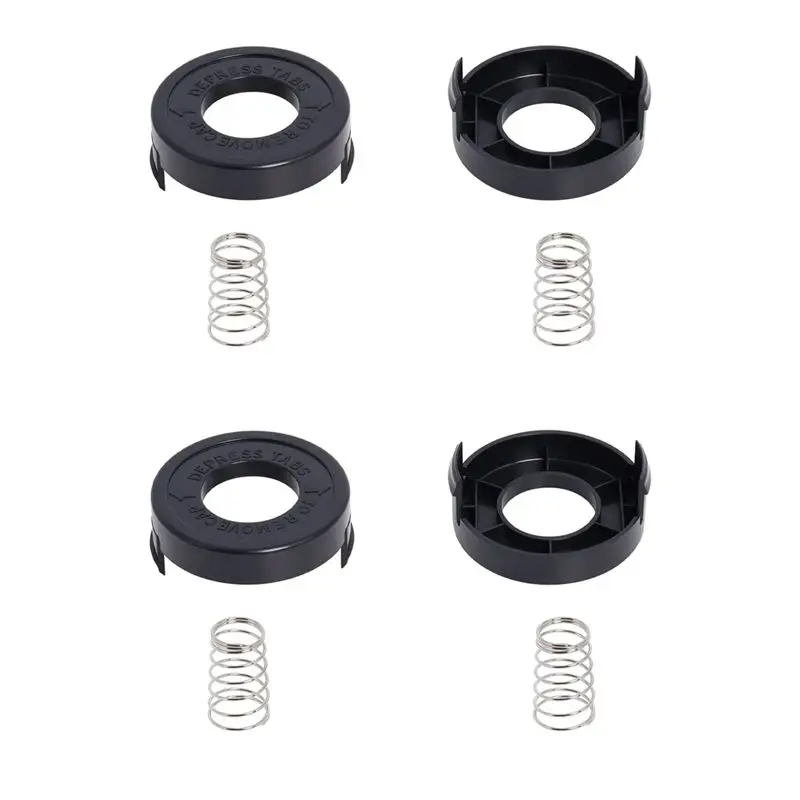 -[33A Tvdae] 4PCS 682378-02 Spool Cover Cap With Spring Compatible With Black + Decker GLC12 GL250 GL310 GL360 Strimmer Replacem