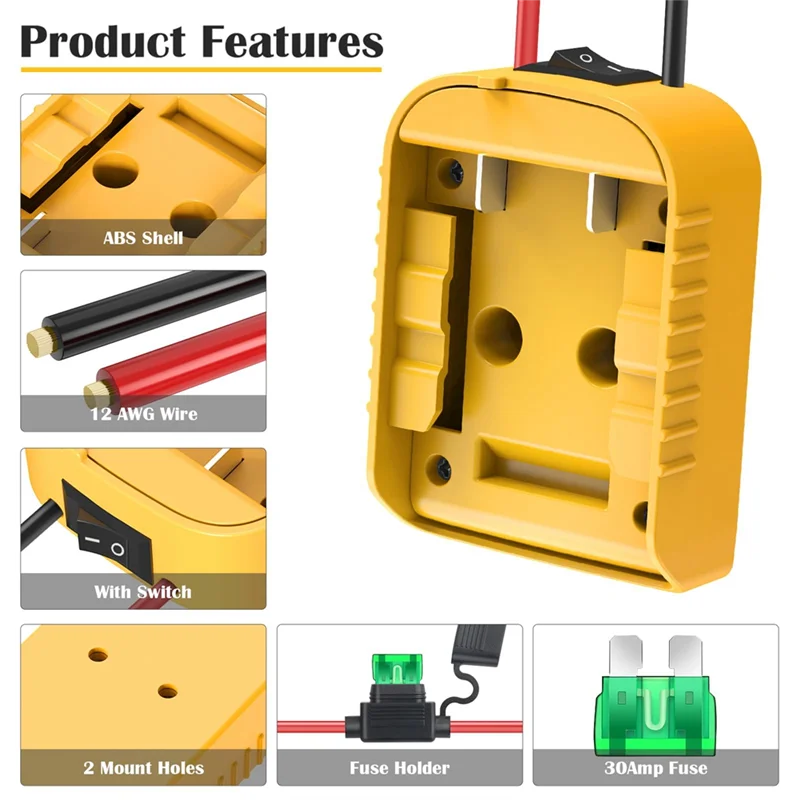Y17A Power Wheels Adapter For  20V Battery Adapter Power Wheels Battery Converter Kit With Fuse & Switch And Connector