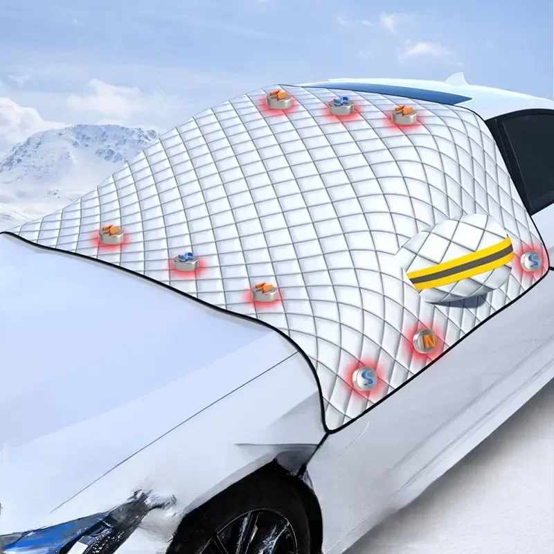 Car magnetic car snow shield front windshield sun shield thickened snow shield frost and frost protection car clothing