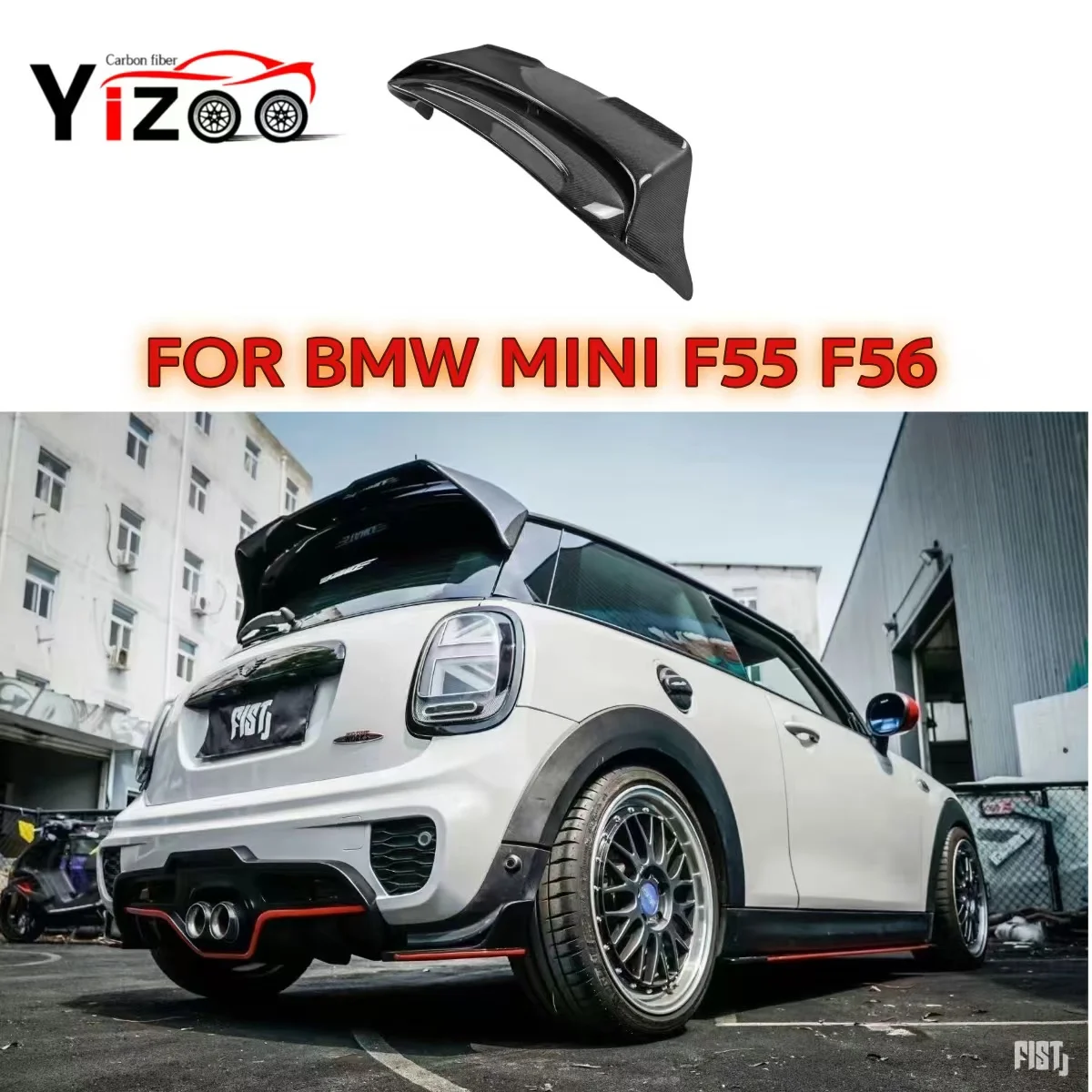 F55 F56 AG Style FRP Carbon Fiber Trunk Spoiler For BMW Mini F55 F56 Rear Roof Wing Spoiler Lip Racing Trim Body Kit