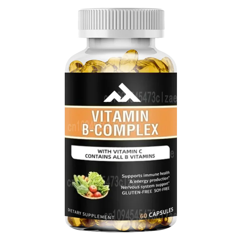 Vitamin B Complex Supplements B12 B1 B2 B3 B5 B6 REnergy, Brain & Heart Support,Improve Digestion,Better Mood, Immune Capsules