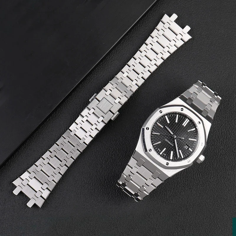 Solid Stainless Steel Watch Band For AP 15400 15703 AP ROYAL OAK Audemars Piguet Royal Oak Watch Strap 28mm 26mm Men Bracelet