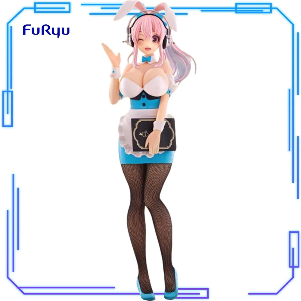 

В наличии FuRyu Original Genuine Super Sonico BiCute Bunnies Фигурка официантки Голубая версия. 28 см сексуальная модель игрушки фигурка Рождественский подарок