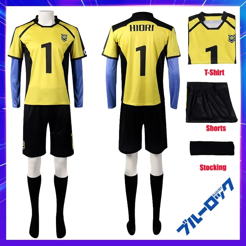Gioco Anime Blue Lock Costume Cosplay Parrucca Pantaloncini T-shirt Calza Isagi Bachira Chigiri Nagi Reo Ness Abbigliamento da calcio per uomo