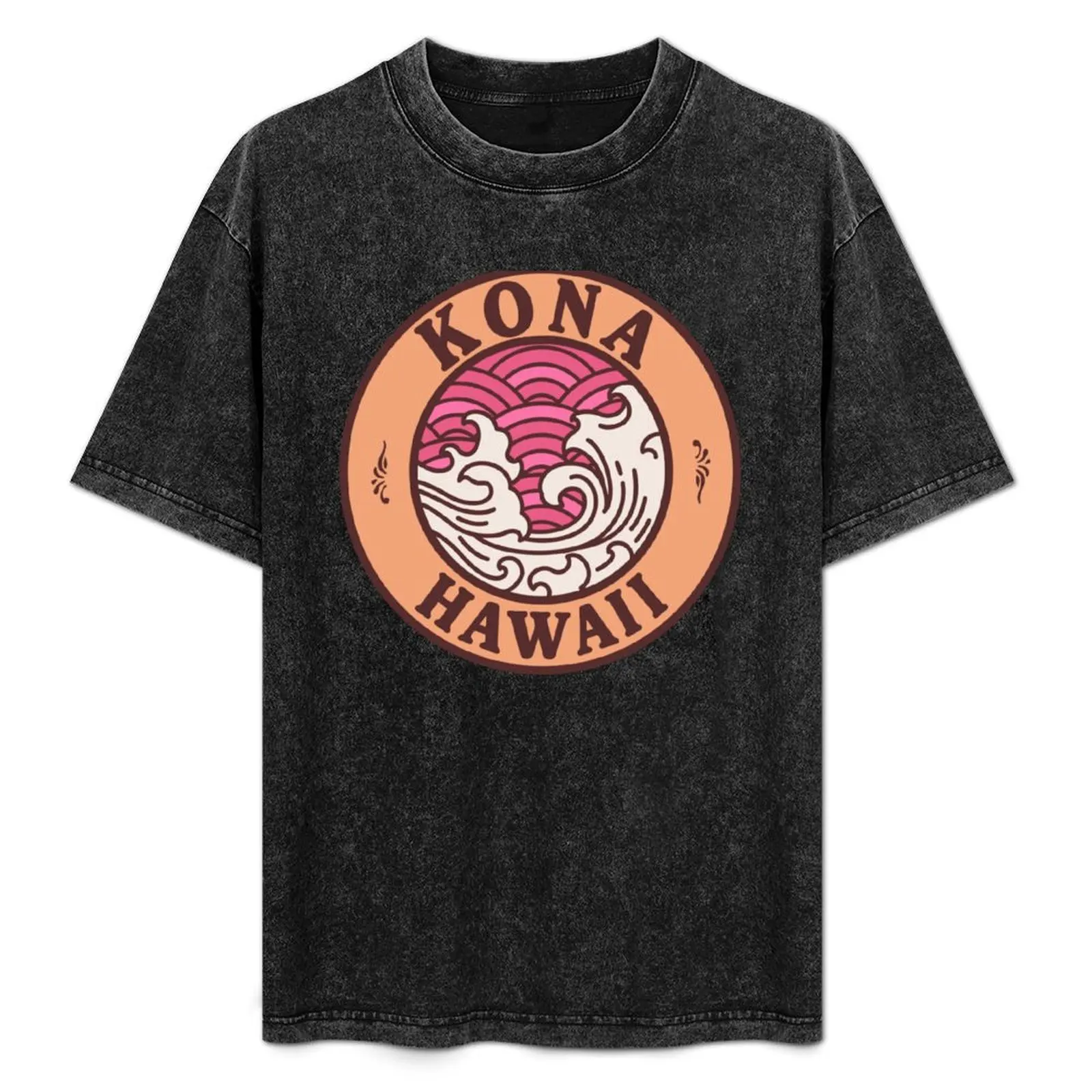 

Kona Hawaii Waves Retro Badge T-Shirt oversized anime t shirts Men's clothing