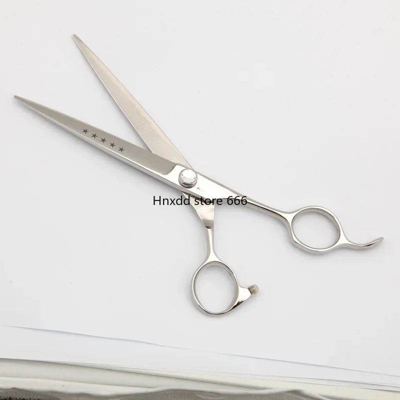 7-Inch straight scissors, professional pet cat and dog grooming hairdressing, hair trimming, stainless steel flat scissors