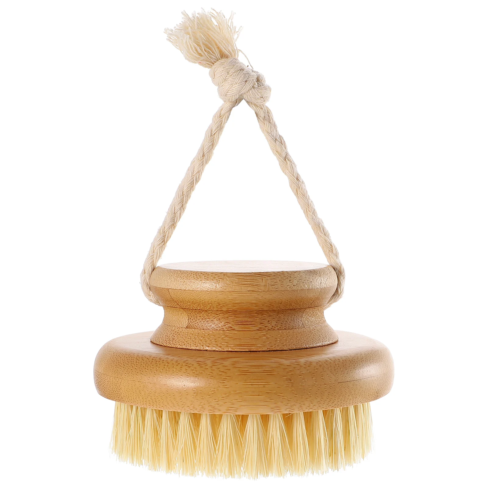 

1pcs Bamboo Bath Brush Round Design Shower Scrubber Body Exfoliator Back Scrubber Bathroom Skin Brush Body Cleaning Tool