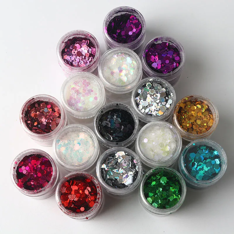 10Ml of Nail Art Glitter Mixed Sequins Polyester Film Hexagonal Colorful Sequins Nail Art Sequins Glitter Decoration Manicure