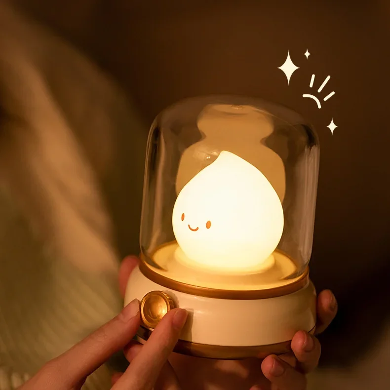 

Retro Oil Lamp USB Charging Infinite Dimming Timed Cartoon Night Light Soft Light Baby Feeding Eye Protection Sleep Bedside Lamp