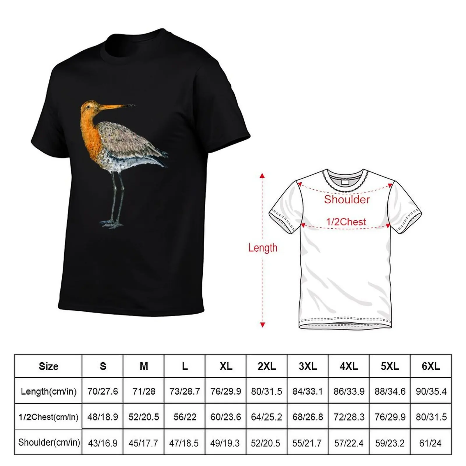 Black-tailed godwit 2 bird watercolor T-Shirt quick-drying anime valentines boutique clothes mens big and tall t shirts