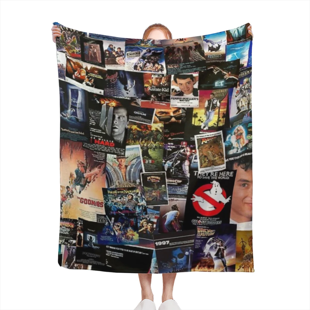 1980s Movie Posters Blanket Sofa Bedroom Bed Home Office Nap Blanket Car Travel Picnic Blankets Gift