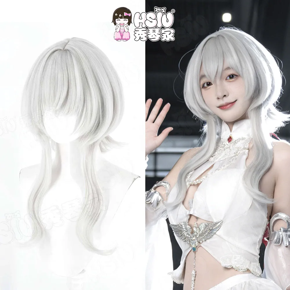 

Парик для косплея Azur Lane MNF Pearl HSIU, 30 см, серебристо-белый, короткий, термостойкий, из синтетических волос, для аниме и игр, высокое качество